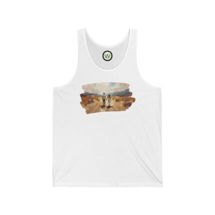 Desert Stroll Tank Top — Watercolor Couple Sunset Graphic